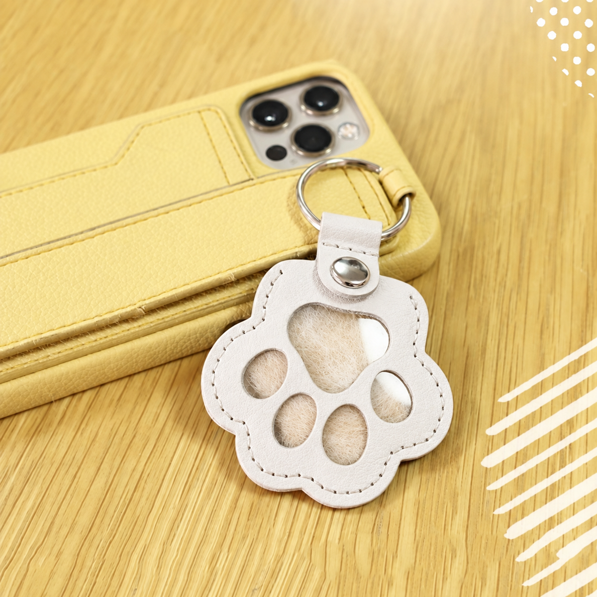 Personalized Pet Fur & Photo Memorial Paw Keychain