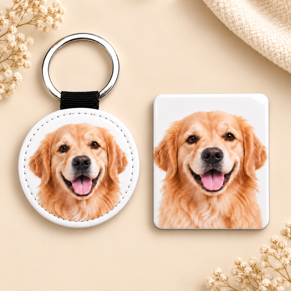 Personalized Pet Gift Box – Keychain + Fridge Magnet