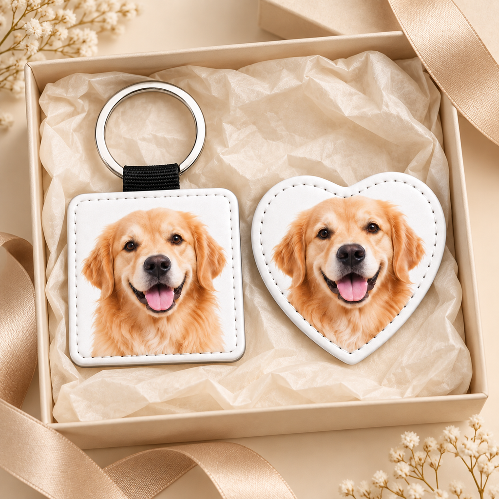 Personalized Pet Gift Box – Keychain + Fridge Magnet