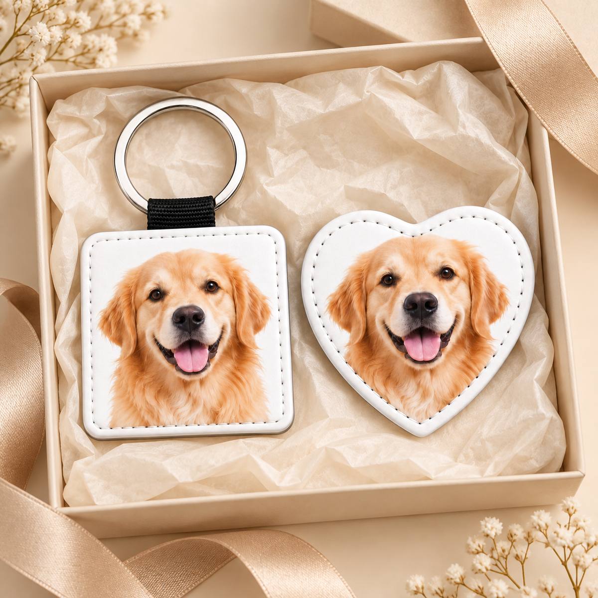 Personalized Pet Gift Box – Keychain + Fridge Magnet