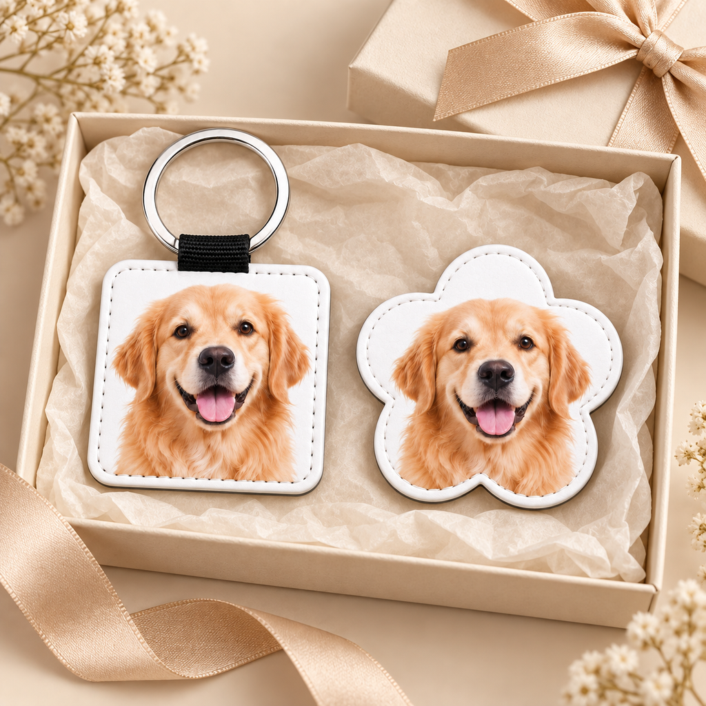 Personalized Pet Gift Box – Keychain + Fridge Magnet