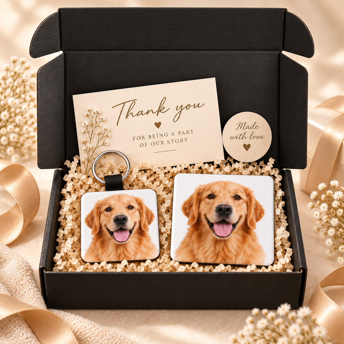 Personalized Pet Gift Box – Keychain + Fridge Magnet