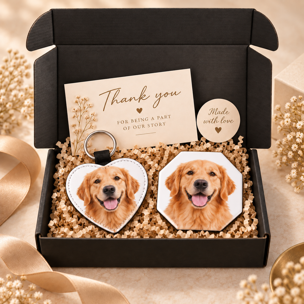 Personalized Pet Gift Box – Keychain + Fridge Magnet