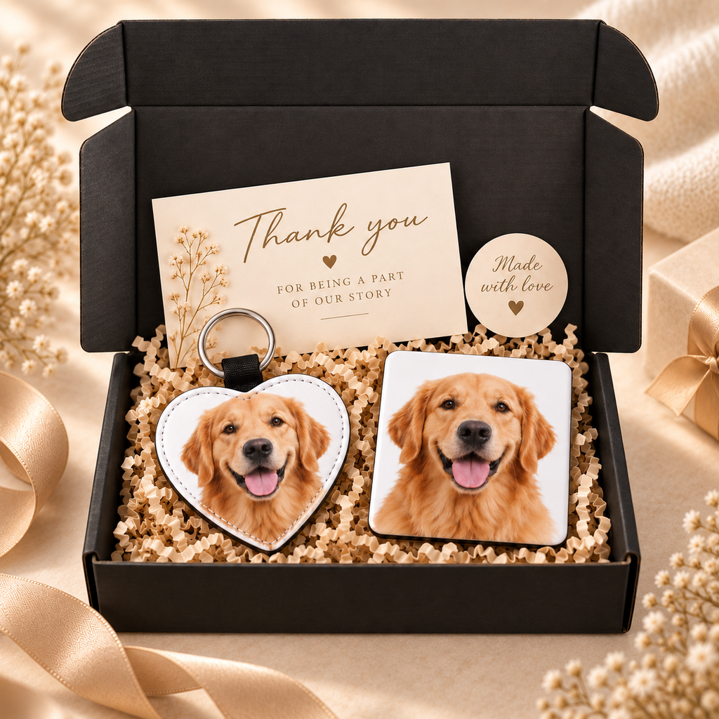Personalized Pet Gift Box – Keychain + Fridge Magnet