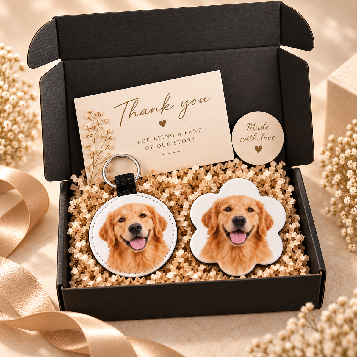 Personalized Pet Gift Box – Keychain + Fridge Magnet