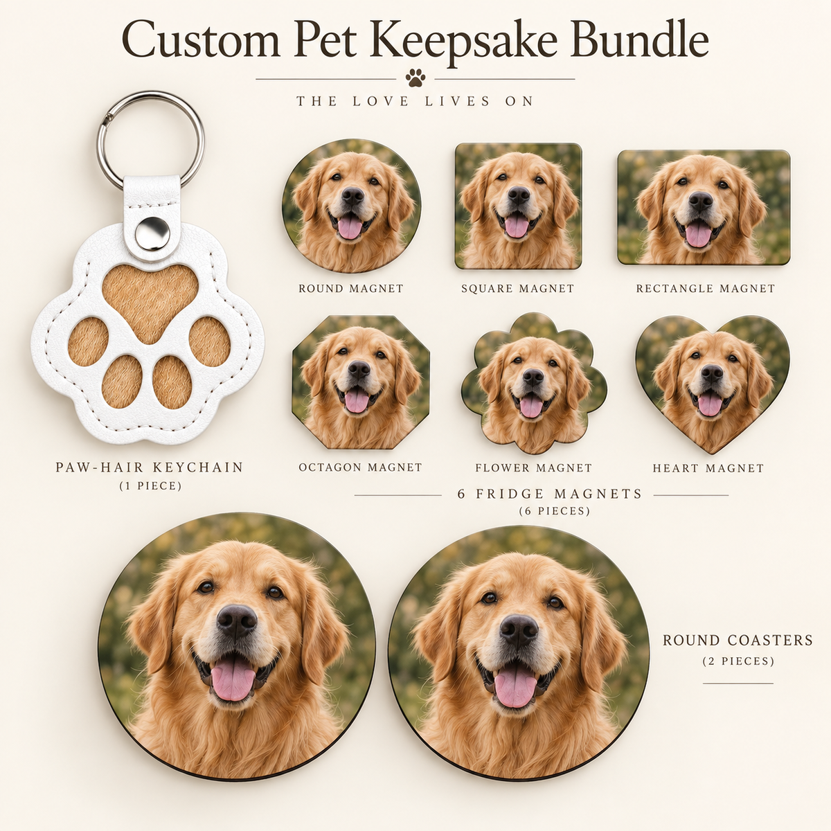 Personalized Pet Memorial Gift Box – Fur Keepsake Keychain + Photo Gifts