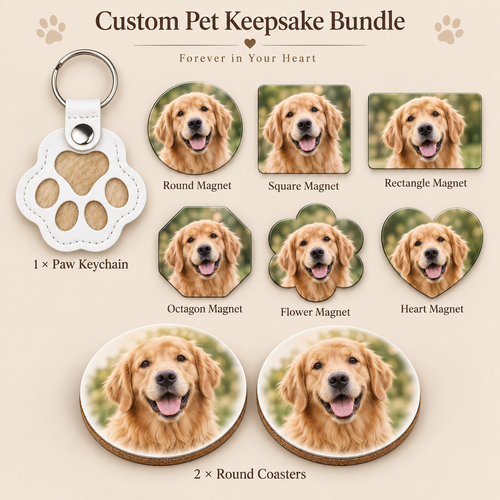 Personalized Pet Memorial Gift Box – Fur Keepsake Keychain + Photo Gifts